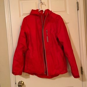 North face orange rain jacket